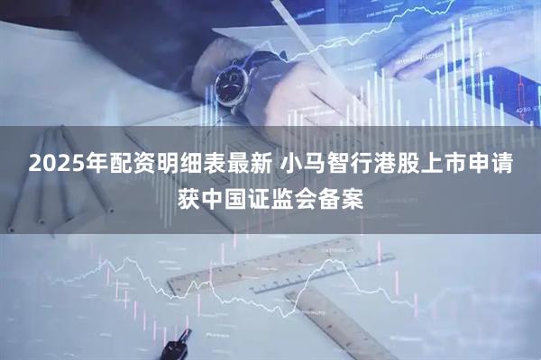 2025年配资明细表最新 小马智行港股上市申请获中国证监会备案